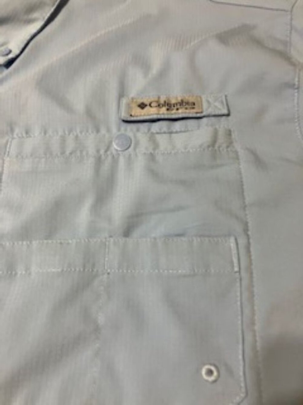 Columbia Tamiami Men's Short Sleeve Fishing PFG Omni-Shade Vented Lt Blue XL - Picture 3 of 15